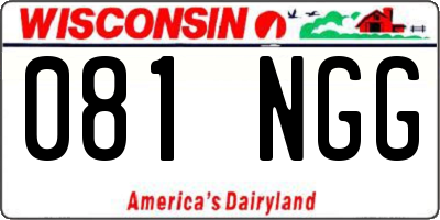 WI license plate 081NGG