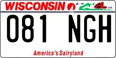 WI license plate 081NGH