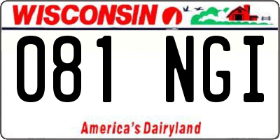 WI license plate 081NGI