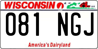 WI license plate 081NGJ