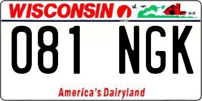 WI license plate 081NGK