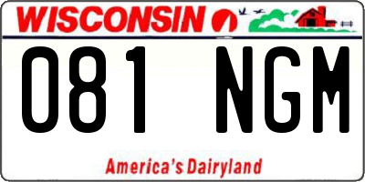 WI license plate 081NGM