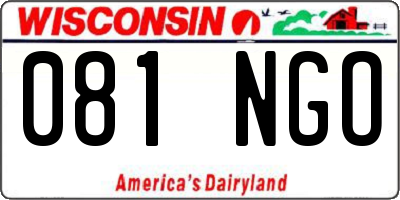 WI license plate 081NGO