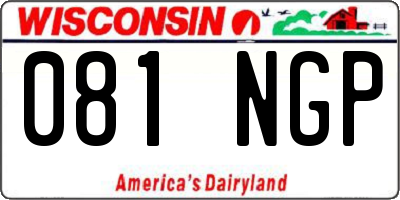 WI license plate 081NGP