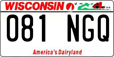 WI license plate 081NGQ