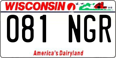 WI license plate 081NGR
