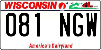 WI license plate 081NGW