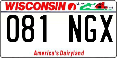 WI license plate 081NGX