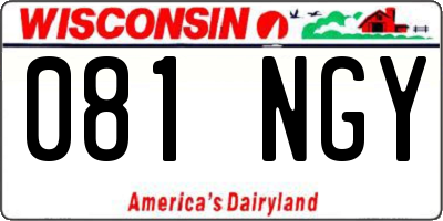 WI license plate 081NGY