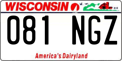 WI license plate 081NGZ