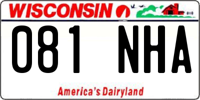 WI license plate 081NHA