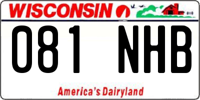 WI license plate 081NHB