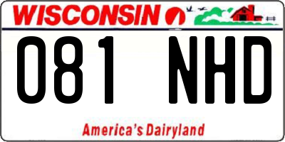 WI license plate 081NHD