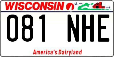 WI license plate 081NHE