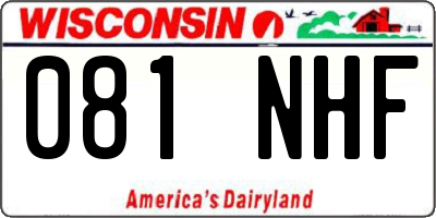 WI license plate 081NHF