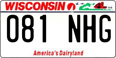 WI license plate 081NHG