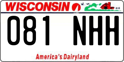WI license plate 081NHH