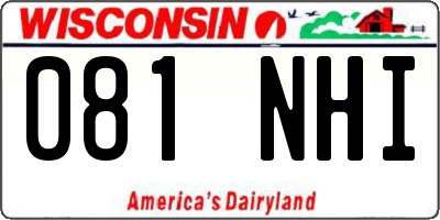 WI license plate 081NHI