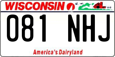 WI license plate 081NHJ