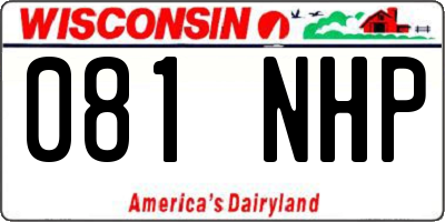WI license plate 081NHP