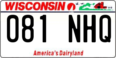 WI license plate 081NHQ