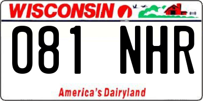 WI license plate 081NHR