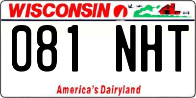 WI license plate 081NHT