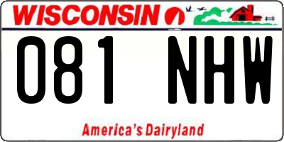 WI license plate 081NHW