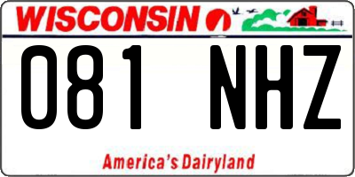 WI license plate 081NHZ