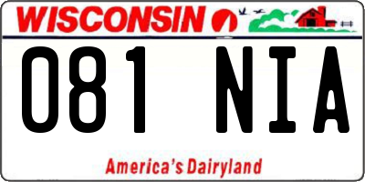 WI license plate 081NIA