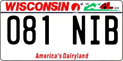 WI license plate 081NIB