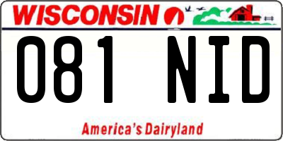 WI license plate 081NID
