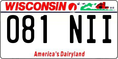 WI license plate 081NII