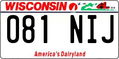 WI license plate 081NIJ