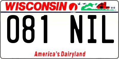 WI license plate 081NIL