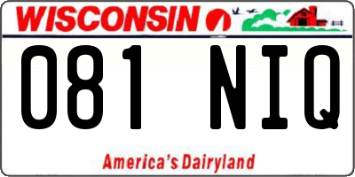 WI license plate 081NIQ