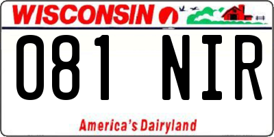 WI license plate 081NIR