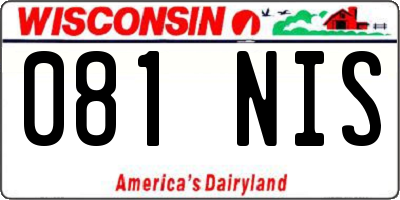 WI license plate 081NIS