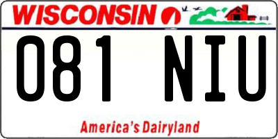 WI license plate 081NIU
