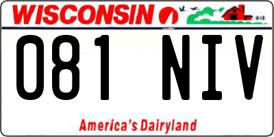 WI license plate 081NIV