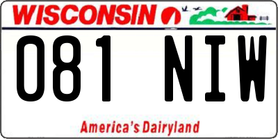 WI license plate 081NIW