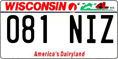 WI license plate 081NIZ