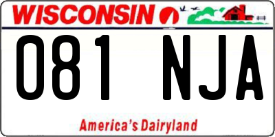 WI license plate 081NJA