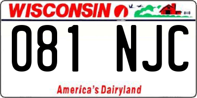 WI license plate 081NJC