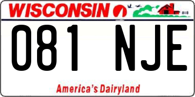 WI license plate 081NJE