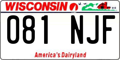 WI license plate 081NJF