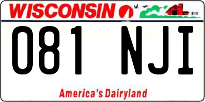 WI license plate 081NJI
