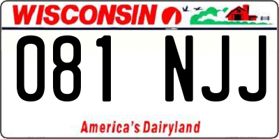 WI license plate 081NJJ