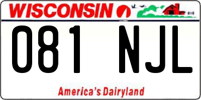 WI license plate 081NJL