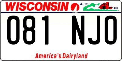 WI license plate 081NJO